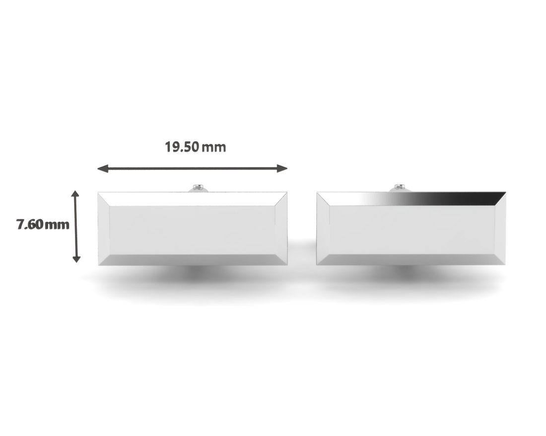 Sterling Silver Cufflinks - Classic Long Hexagonal Engravable