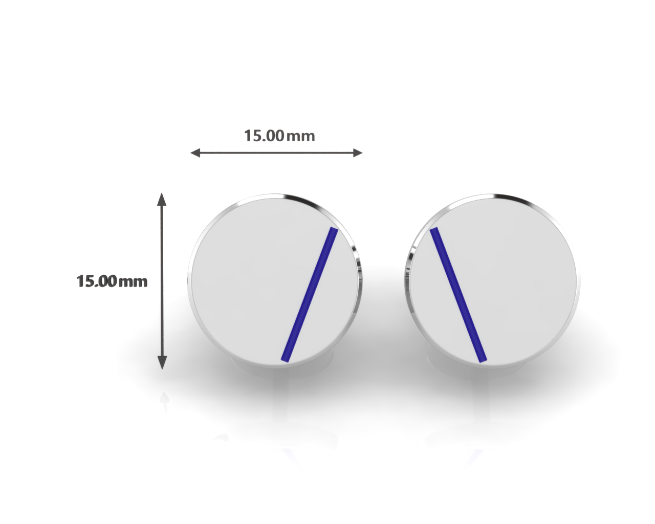 Sterling Silver Cufflinks with blue enamel line