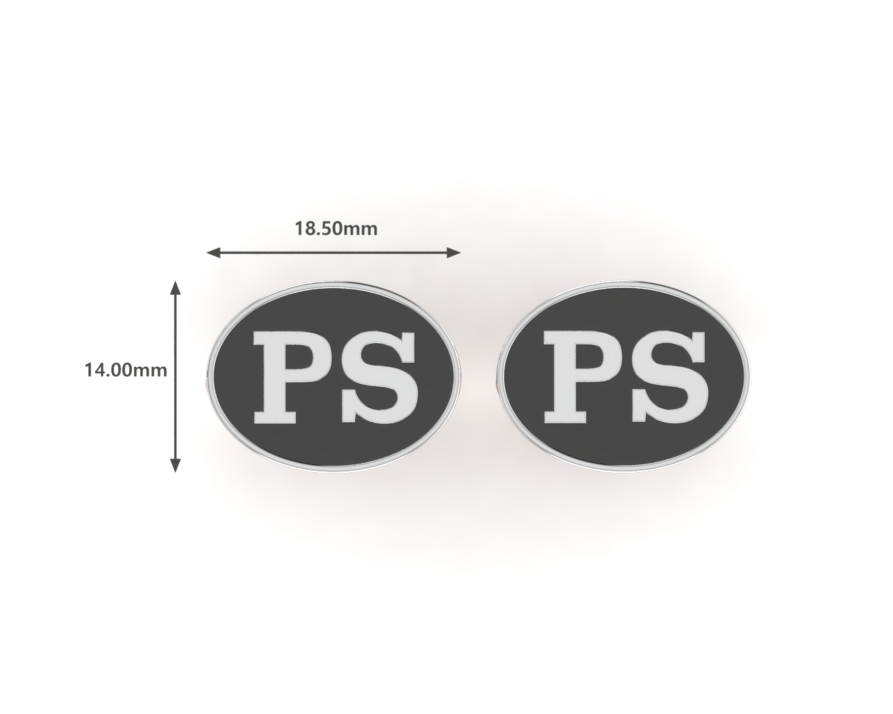 Personalised Sterling Silver Cufflinks Oval Enamelled For Men