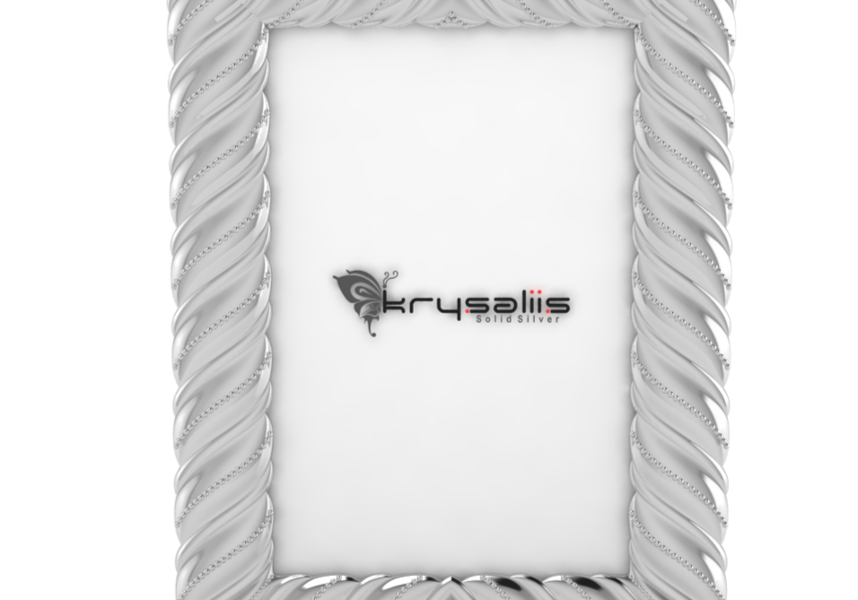 Pure Silver Corded Photo Frame By Krysaliis Frames