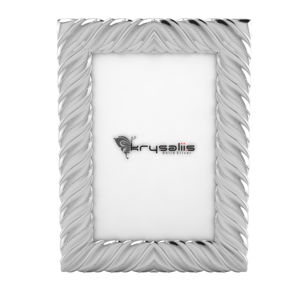 Pure Silver Corded Photo Frame By Krysaliis Frames