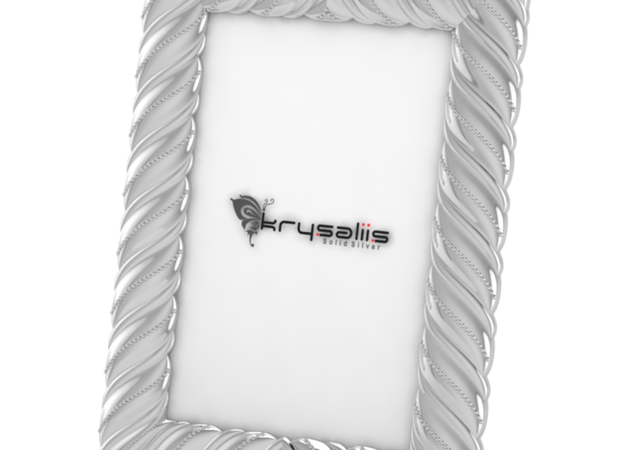 Pure Silver Corded Photo Frame By Krysaliis 6X4 Frames