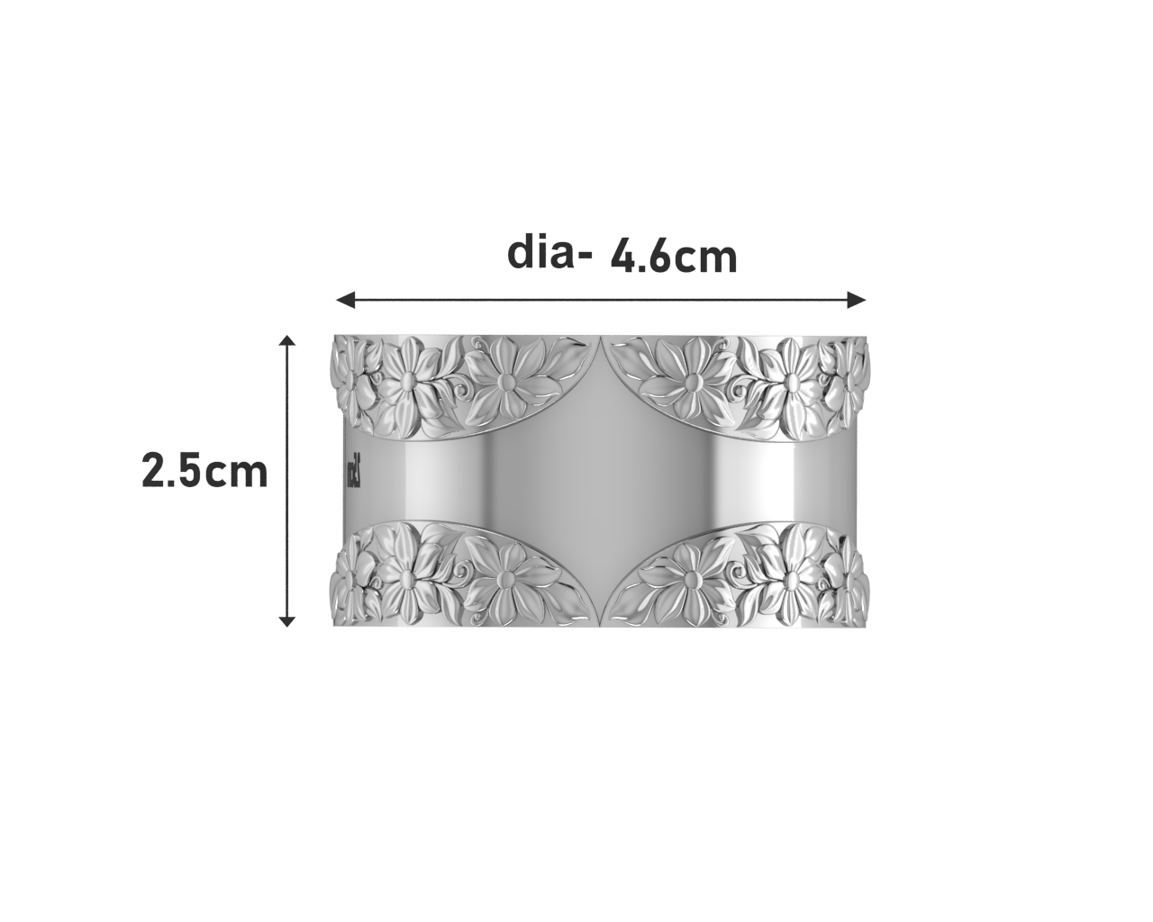 Silver Plated Napkin Ring Set of 2 - Rosa