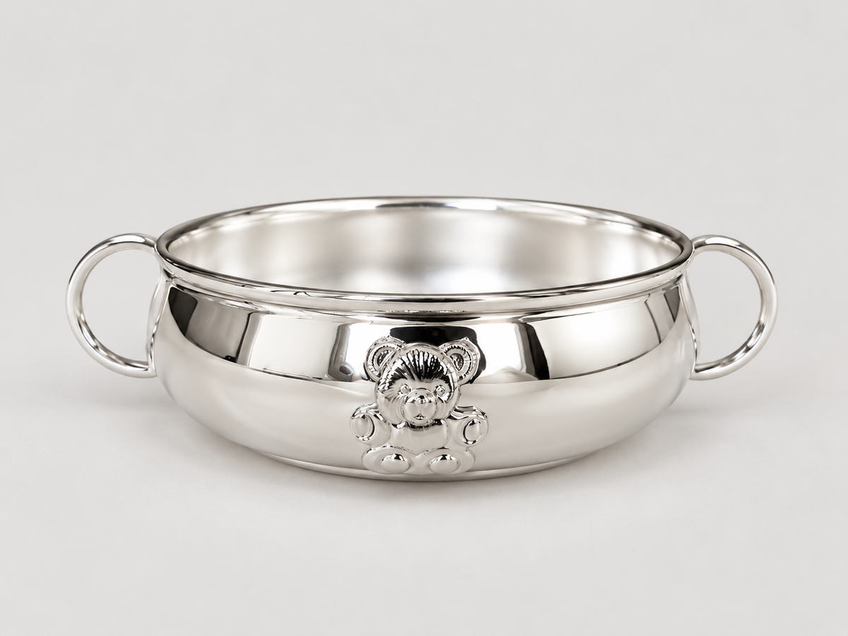 Teddy embossed Feeding Porringer-Engraveable