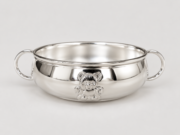 Teddy embossed Feeding Porringer-Engraveable