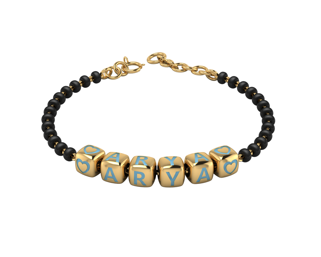 Sterling Silver Name Nazariya For Baby & Child With Dice Babykubes-18Kt Gold Plated