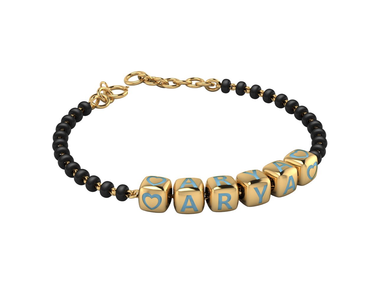 Sterling Silver Name Nazariya For Baby & Child With Dice Babykubes-18Kt Gold Plated 4 / Blue