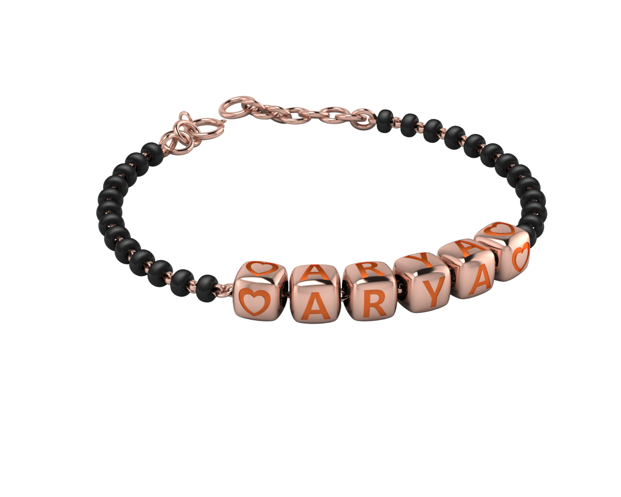 Sterling Silver Name Nazariya For Baby & Child With Dice Babykubes- 18Kt Pink Gold Plated 4 / Orange