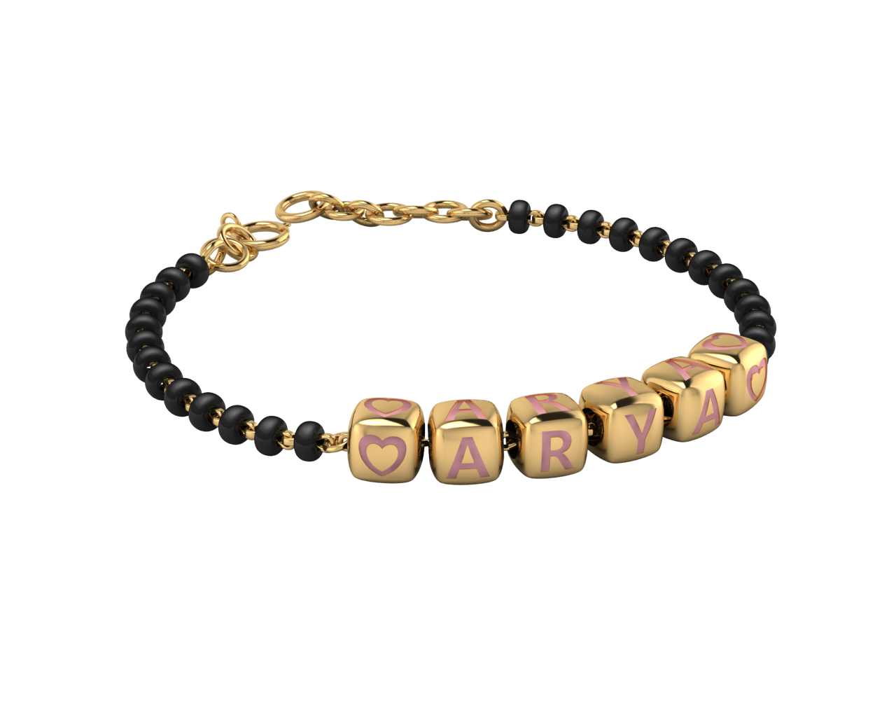 Sterling Silver Name Nazariya For Baby & Child With Dice Babykubes-18Kt Gold Plated 4 / Pink