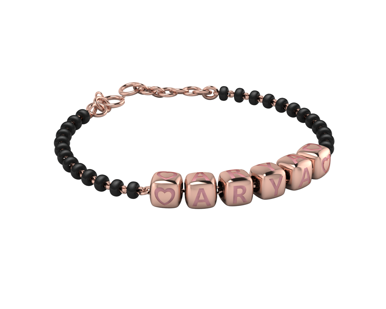 Sterling Silver Name Nazariya For Baby & Child With Dice Babykubes- 18Kt Pink Gold Plated 4 /