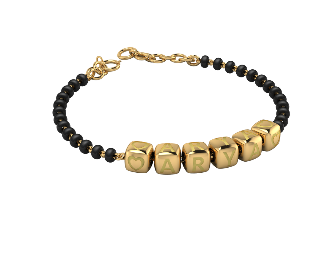 Sterling Silver Name Nazariya For Baby & Child With Dice Babykubes-18Kt Gold Plated