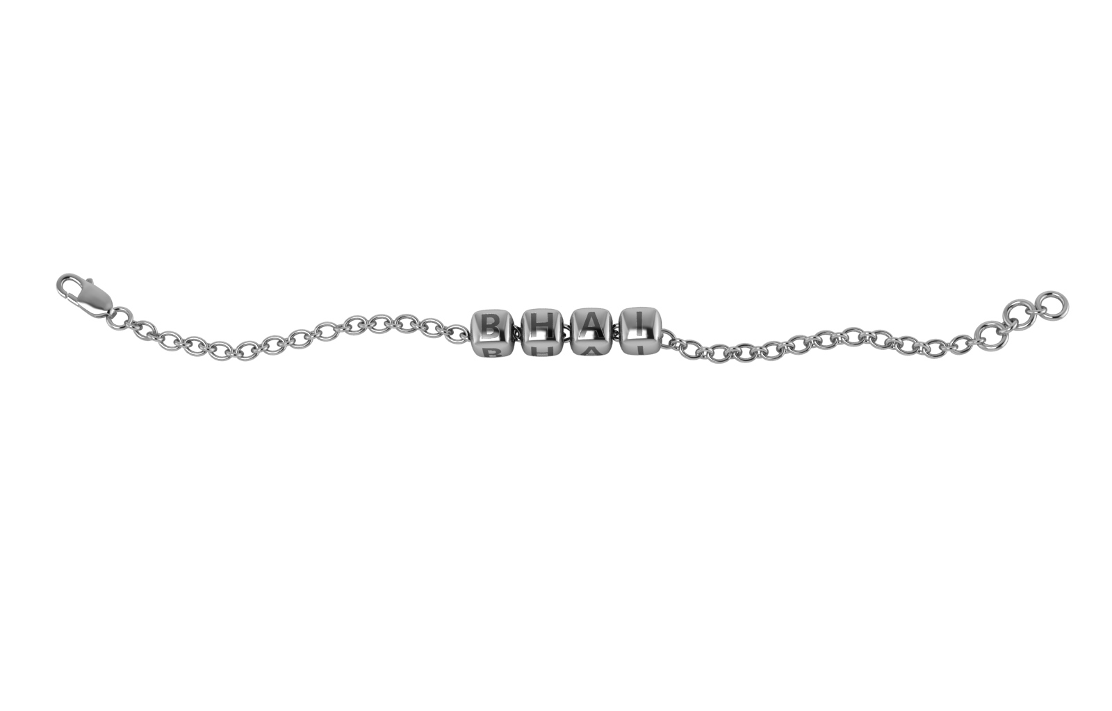 Sterling Silver Rakhi Bracelet Bhai With Oxidized Dice Cubes