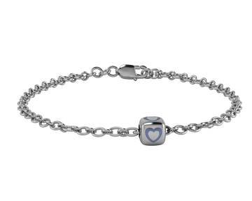 Sterling Silver Babykubes Single Heart Dice Bracelet For Baby And Child 4 / Blue Bracelets