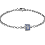 Sterling Silver Babykubes Gifting Heart Square Bracelet For Baby And Child 4 / Blue Bracelets