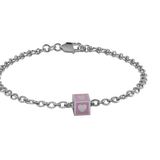 Sterling Silver Babykubes Gifting Heart Square Bracelet For Baby And Child 4 / Pink Bracelets