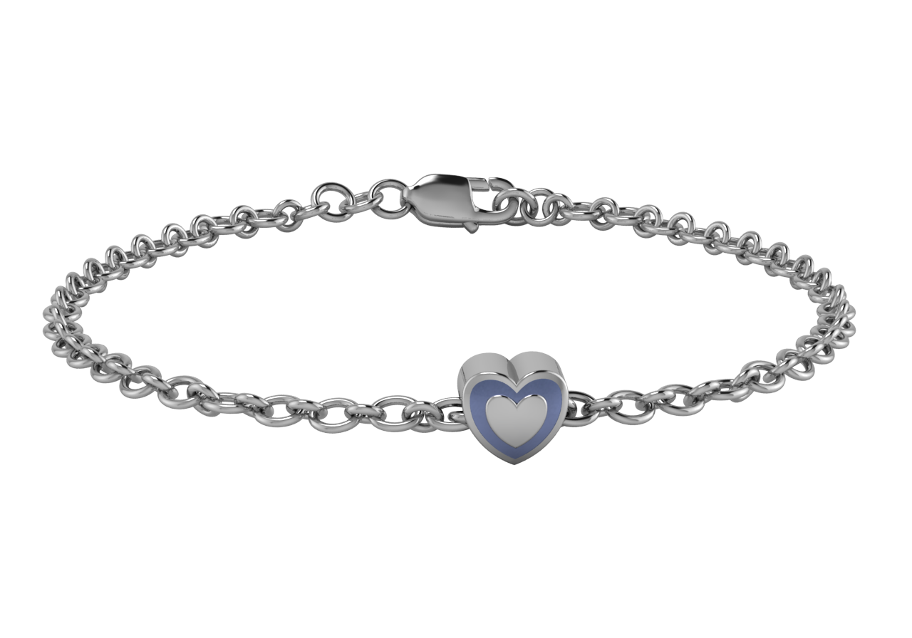 Sterling Silver Babykubes Gifting Heart Bracelet For Baby And Child 4 / Blue Bracelets