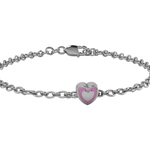 Sterling Silver Babykubes Gifting Heart Bracelet For Baby And Child 4 / Pink Bracelets
