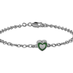 Sterling Silver Babykubes Gifting Heart Bracelet For Baby And Child 4 / Green Bracelets