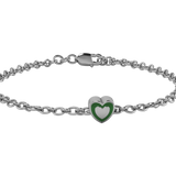 Sterling Silver Babykubes Gifting Heart Bracelet For Baby And Child 4 / Green Bracelets