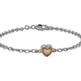 Sterling Silver Babykubes Gifting Heart Bracelet For Baby And Child 4 / Orange Bracelets