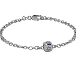 Sterling Silver Babykubes Single Star Dice Bracelet For Baby And Child 4 / Blue Bracelets