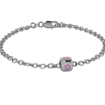 Sterling Silver Babykubes Single Star Dice Bracelet For Baby And Child 4 / Pink Bracelets