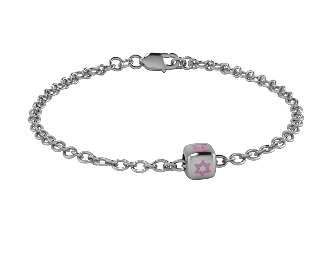 Sterling Silver Babykubes Single Star Dice Bracelet For Baby And Child 4 / Blue Bracelets