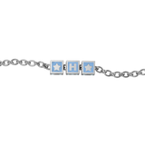 Sterling Silver Rakhi Personalised With Name - Blue Enamel Squares