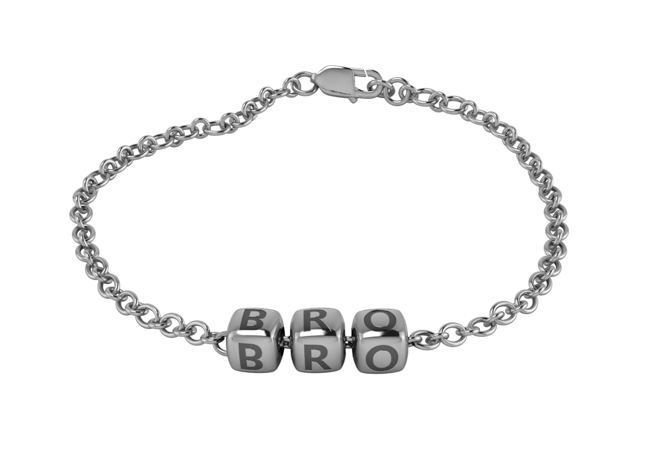 Sterling Silver Rakhi Bracelet Bro With Oxidised Dice Cubes