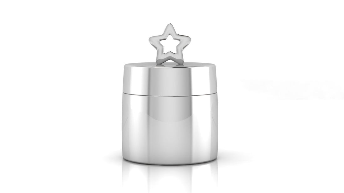 Silver Plated Gift Set For Baby - Hamper With Star Box And Comb Blue Hampers
