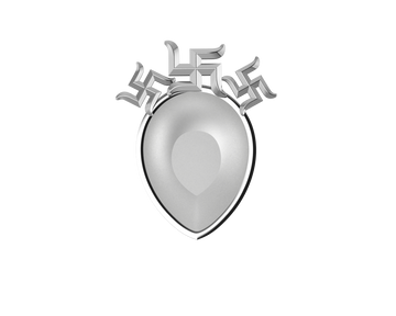 Sterling Silver Diya For Pooja - Triple Swastik Motif Pear By Isvara