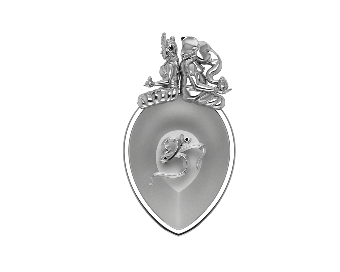 Sterling Silver Ganesh Laxmi Pear Shaped Om Agarbatti Holder By Isvara Holders