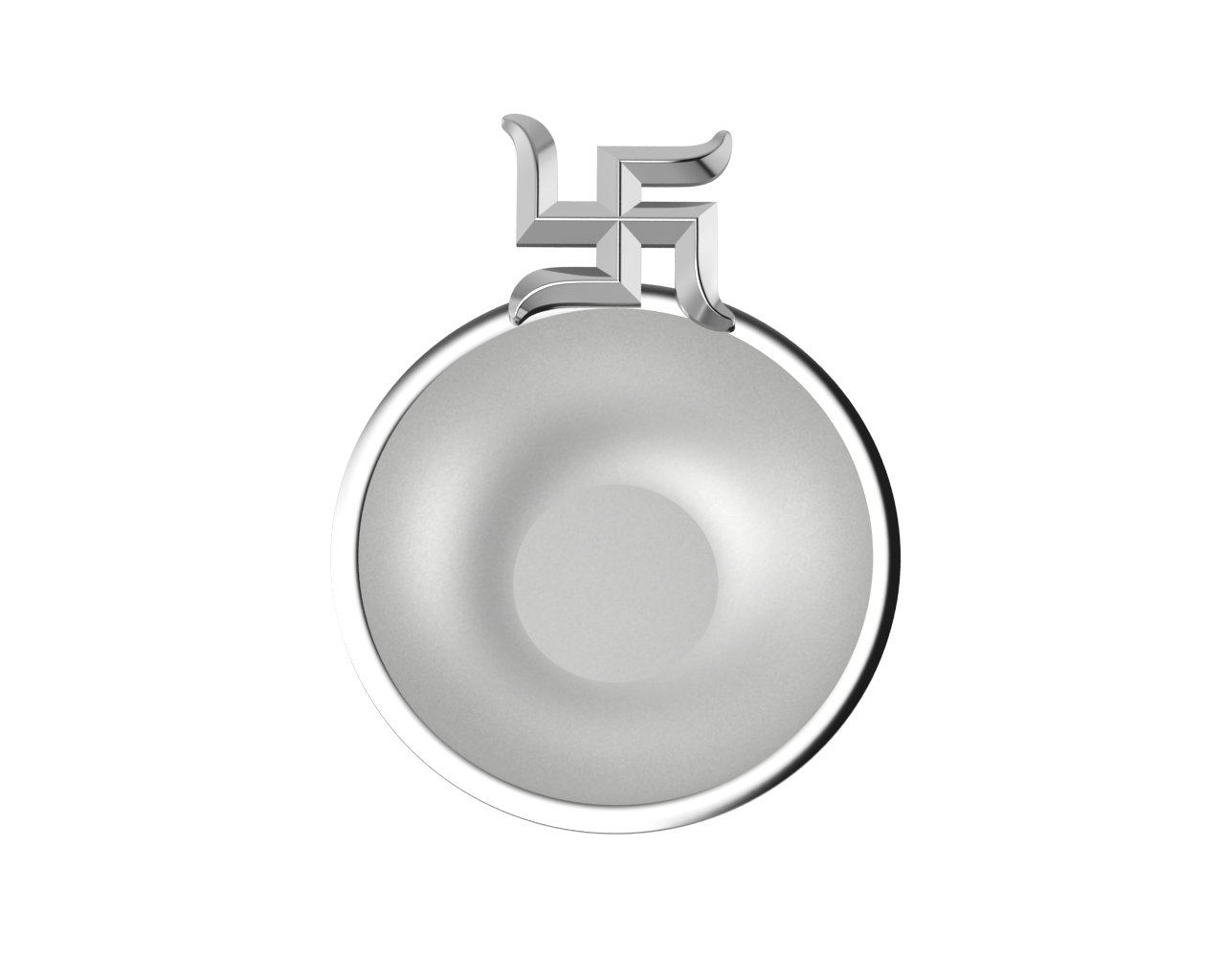 Sterling Silver Diya For Pooja - Swastik Motif Round By Isvara