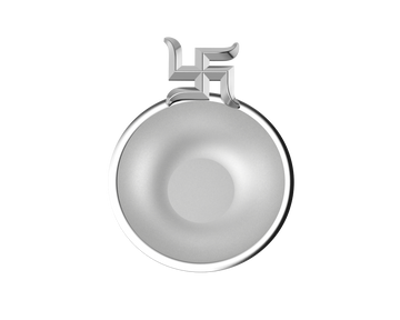 Sterling Silver Diya For Pooja - Swastik Motif Round By Isvara