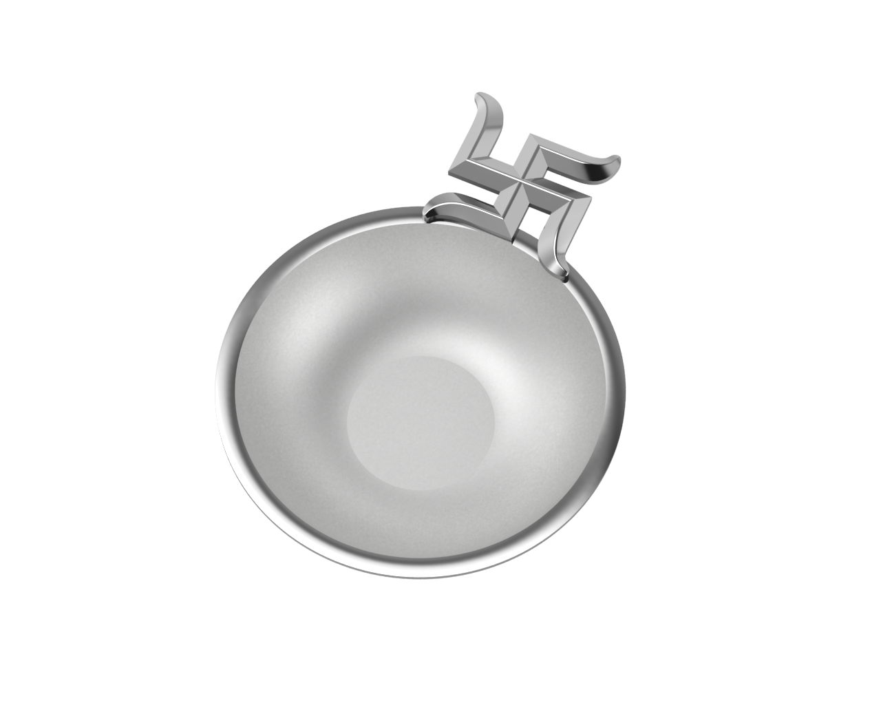 Sterling Silver Diya For Pooja - Swastik Motif Round By Isvara