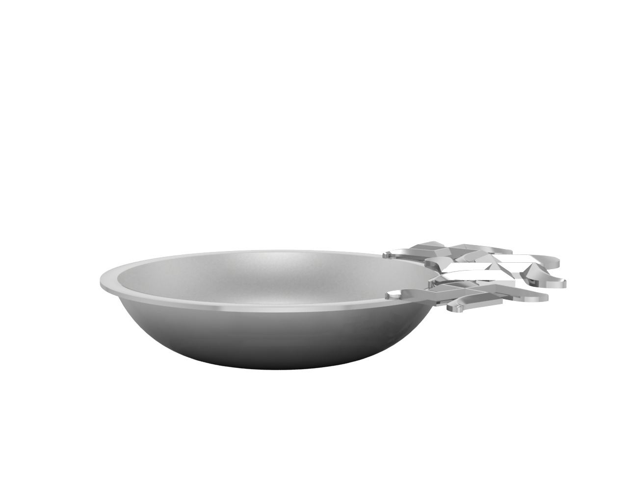 Sterling Silver Diya For Pooja - Triple Swastik Motif Round By Isvara