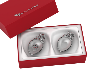 Sterling Silver Om Pear Diya & Agarbatti Holder Set By Isvara