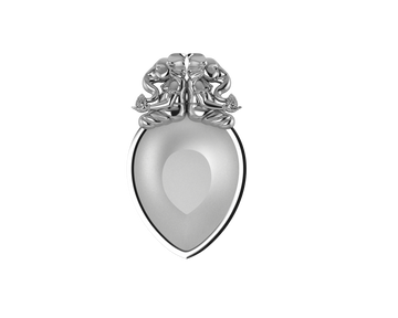 Sterling Silver Diya For Pooja - Ganesh Laxmi Pear Shaped Diya By Isvara Diyas