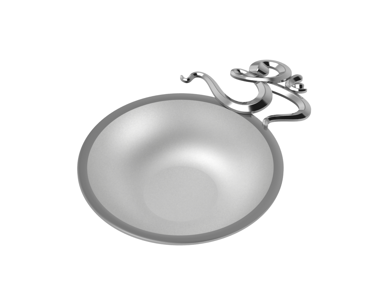 Sterling Silver Diya For Pooja - Single Motif Om Round Diya By Isvara Diyas