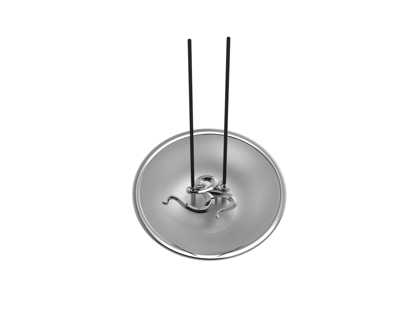 Sterling Silver Om Round Agarbatti Holder By Isvara Holders