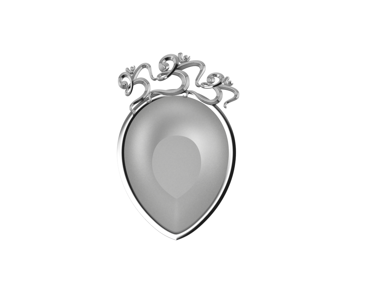 Sterling Silver Diya For Pooja - Triple Om Motif Pear Diya By Isvara Diyas