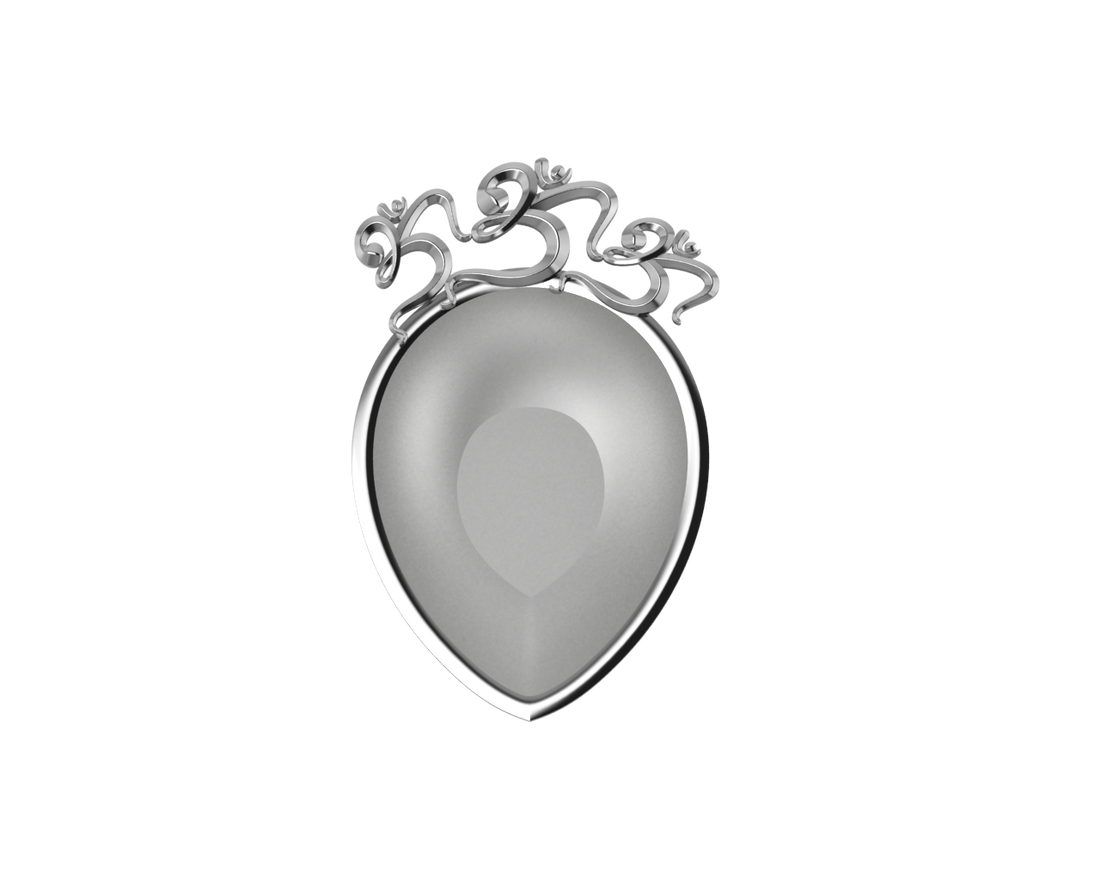 Sterling Silver Diya For Pooja - Triple Om Motif Pear Diya By Isvara Diyas