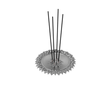 Silver Plated Lotus Round Agarbatti Holder For Pooja By Isvara Agarbatti Holder