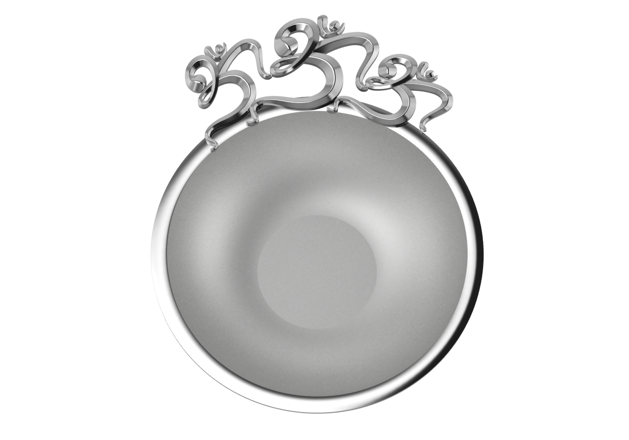 Sterling Silver Diya For Pooja - Triple Om Motif Round Diya By Isvara Diyas