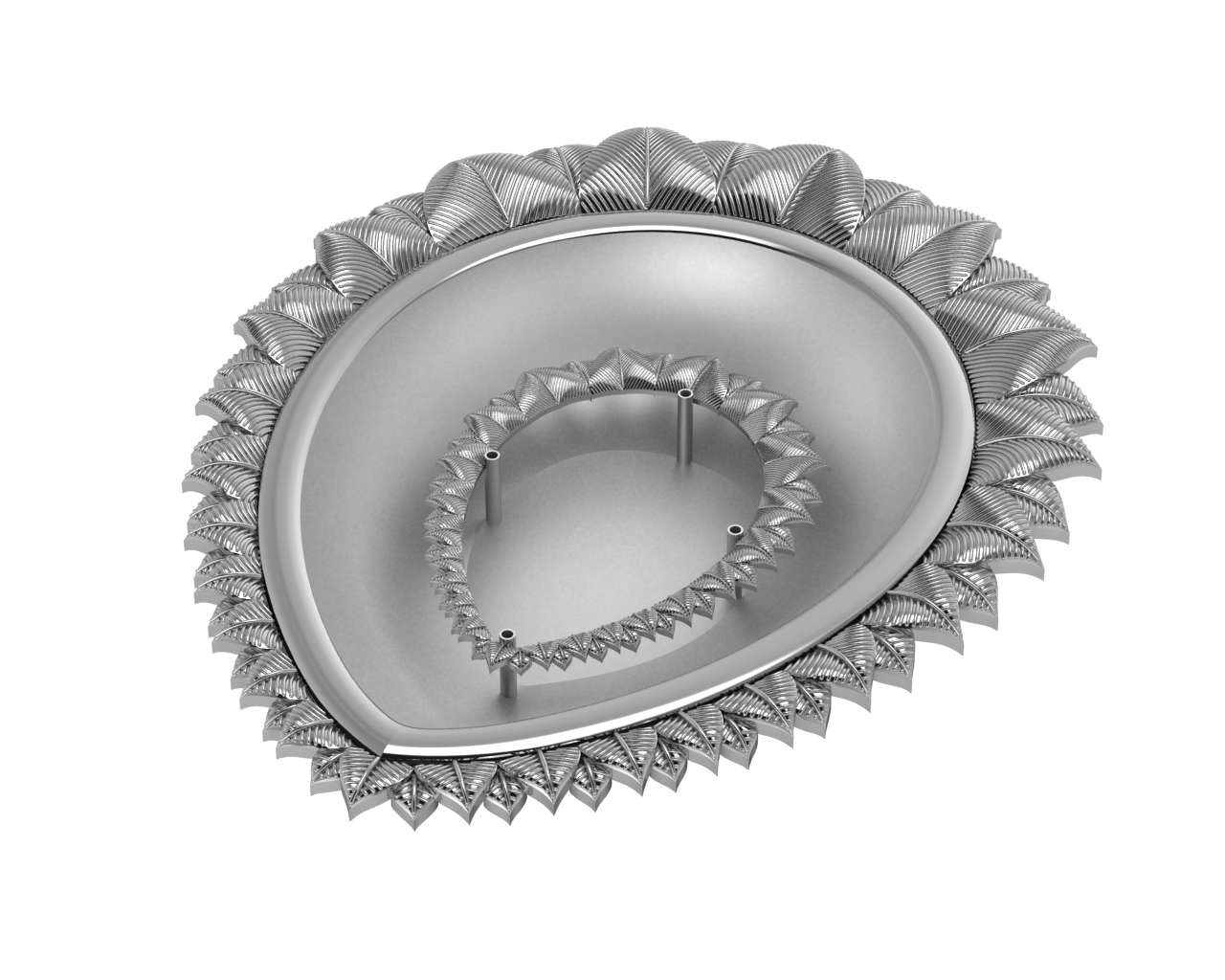 Silver Plated Lotus Pear Agarbatti Holder For Pooja By Isvara Agarbatti Holder