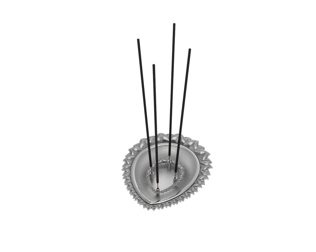 Silver Plated Lotus Pear Agarbatti Holder For Pooja By Isvara Agarbatti Holder