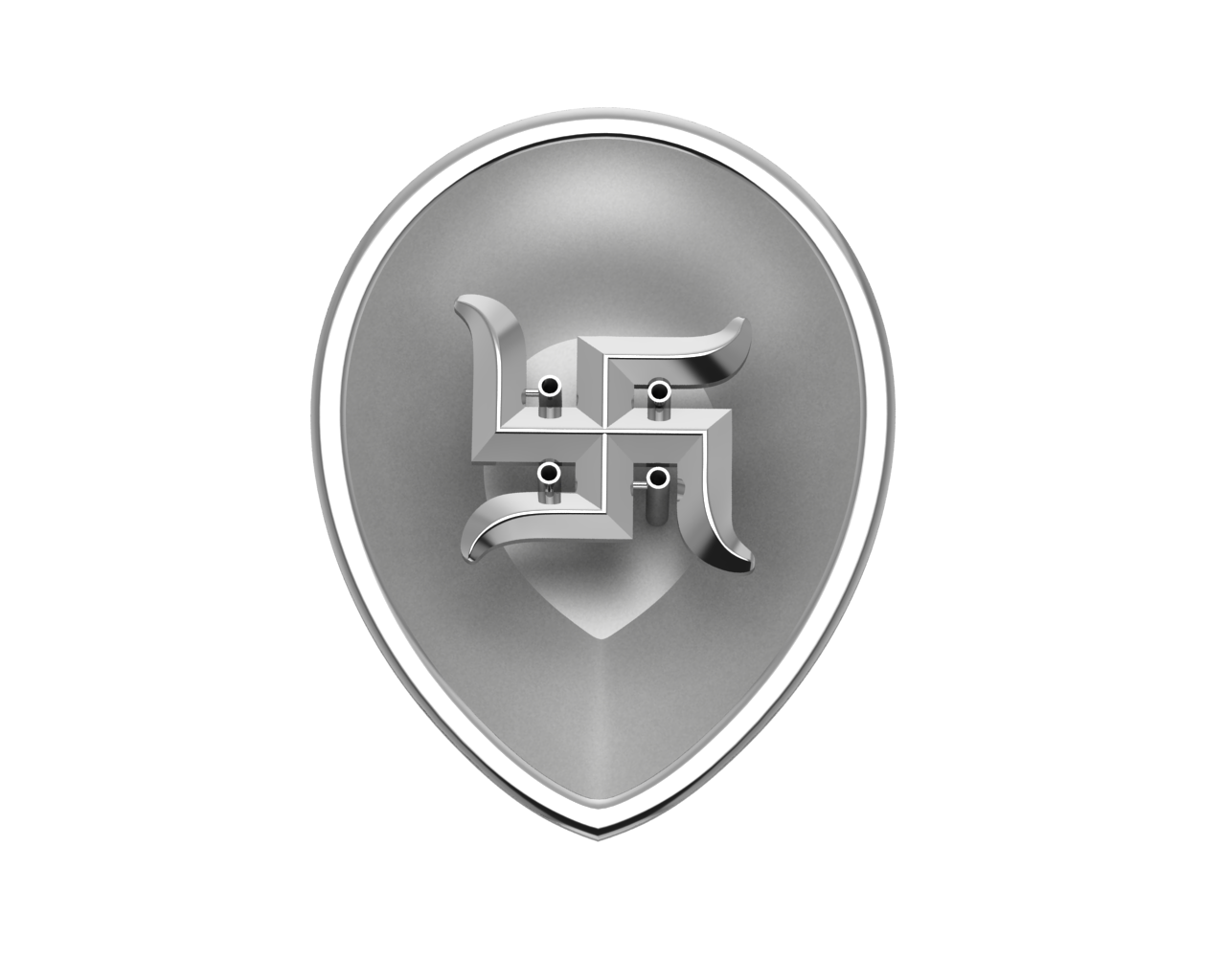 Sterling Silver Swastik Pear Agarbatti Holder For Pooja By Isvara Holders