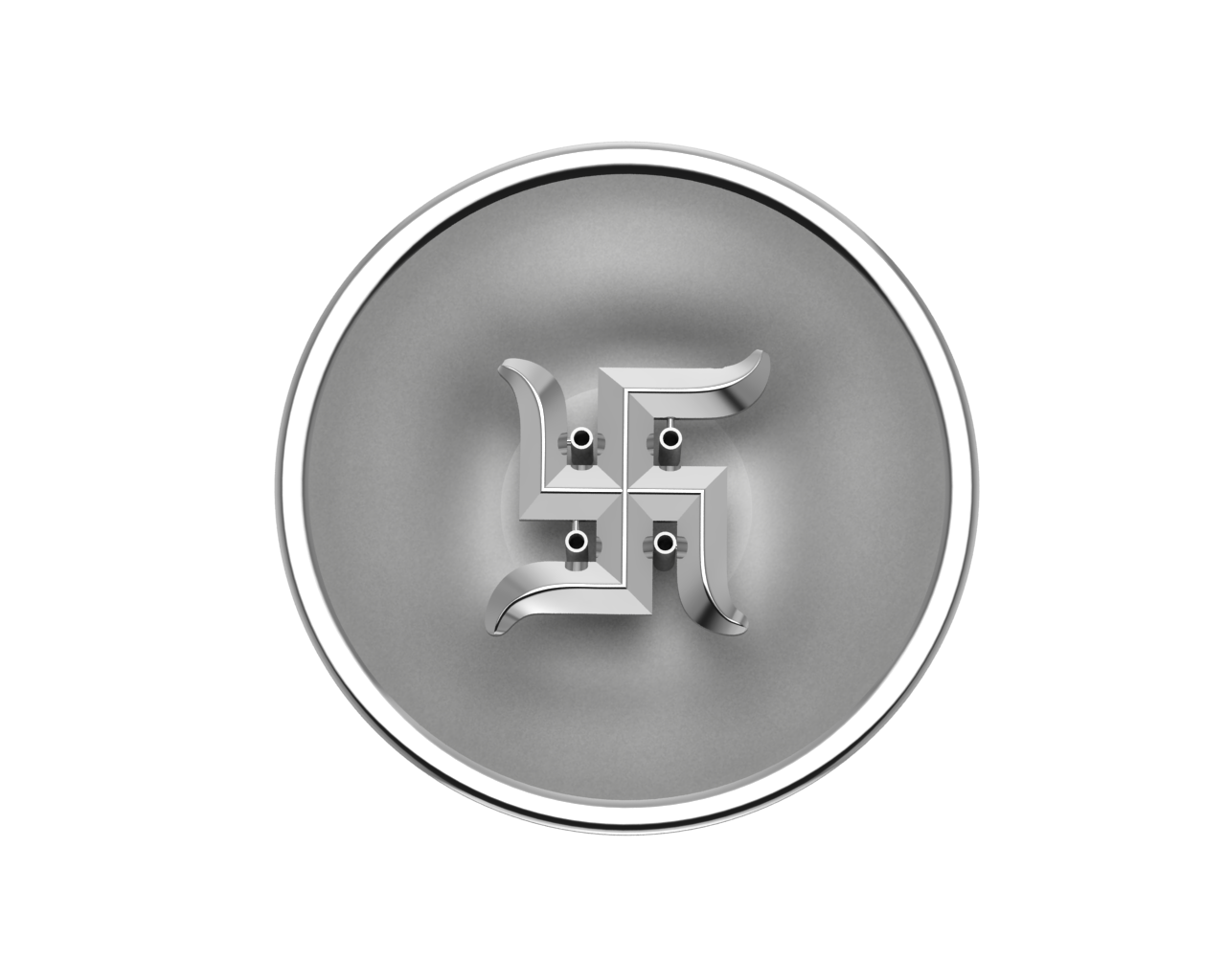 Sterling Silver Swastik Round Agarbatti Holder For Pooja By Isvara Holders