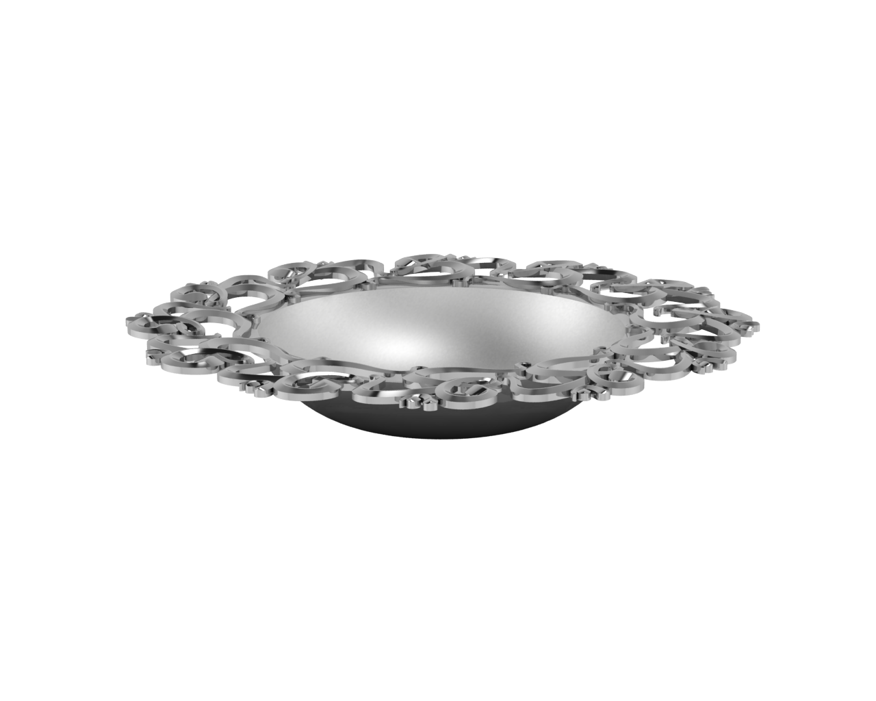 Sterling Silver Diya For Pooja - Multi Om Motif Round Diya By Isvara Diyas
