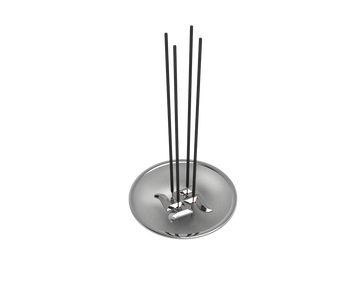 Sterling Silver Swastik Round Agarbatti Holder For Pooja By Isvara Holders